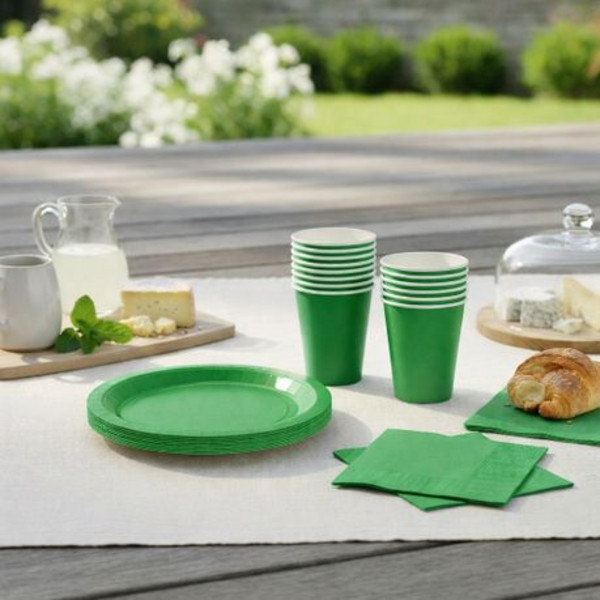 Disposable Party Set for 30 - White Paper Plates, Cups & Napkins Combo Pack - Image 22