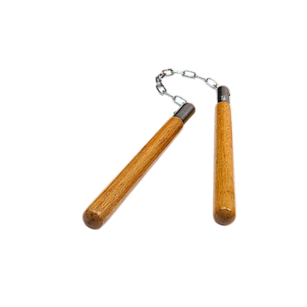 Unleash Your Inner Warrior: Tvb Brown Wood Handle Nunchunk Baton Stick - Image 2