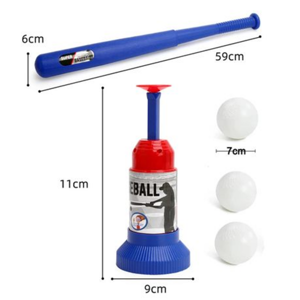 Super Baseball Fun: Automatic Ball Launcher Adjustable Bat, 3 Plastic Balls