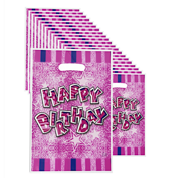 30 Piece Pink Glitter Star Party Favor Bags with Happy Birthday Design - Image 8