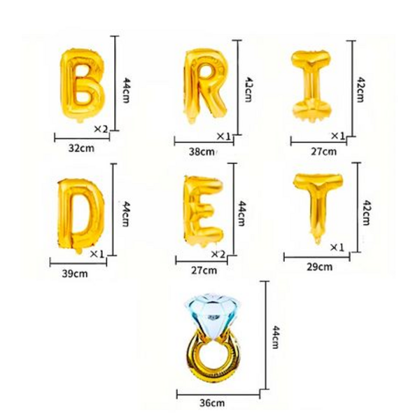 Bride to Be Wedding Party Bridal Foil Decoration Kit Set - Image 13