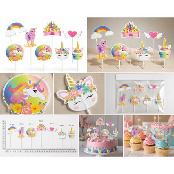 DIY Cake Cupcake Topper Decor Set - Unicorn Theme for Birthday Party Events - Image 7