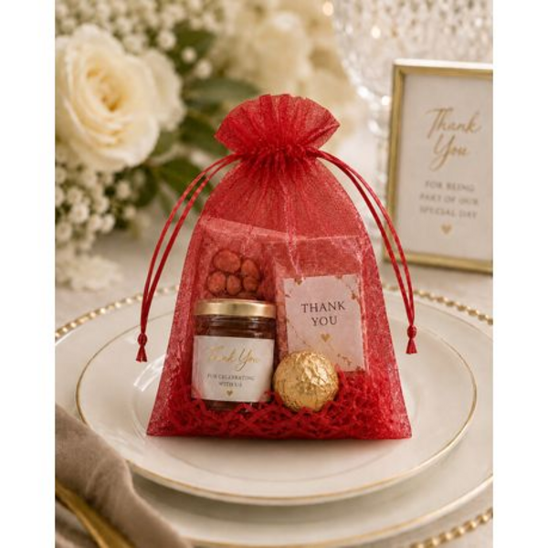 50 Organza 17cm x 23cm Bags in White, Black, Gold, Silver, Black and Red - Image 35
