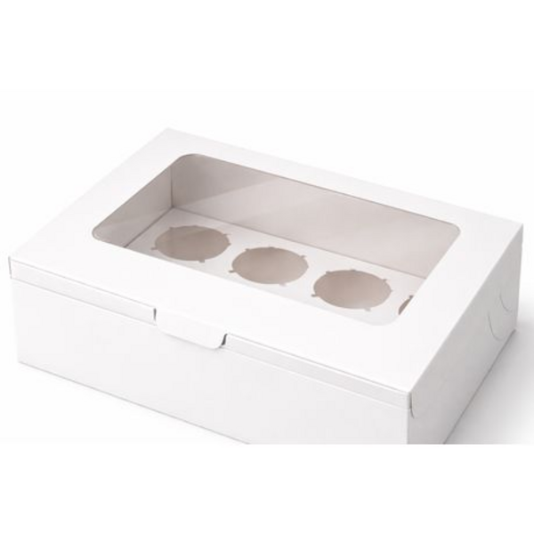 12 Pack Sturdy Cupcake Boxes with Clear Windows - Holds 6 Cupcakes per Box - Image 3