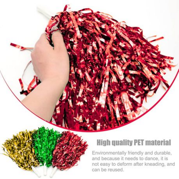 Sparkle in Every Shake Set of 2 Pom Poms - Vibrant Shine for Every Cheer - Image 17