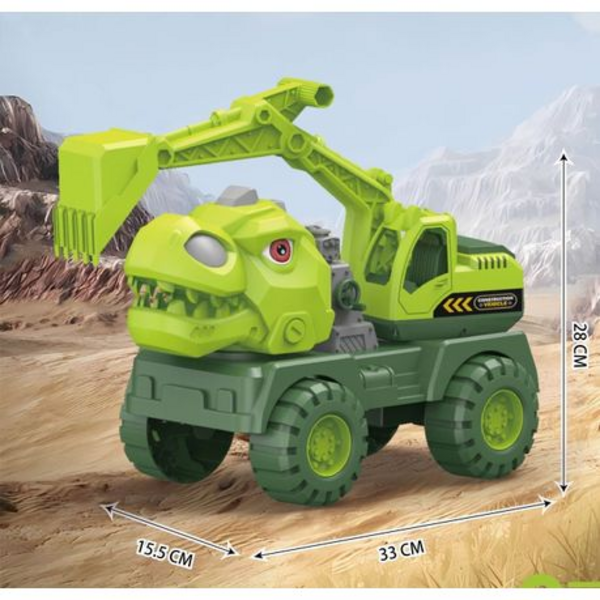 Dig into Fun: Large Dino Excavator Digger Construction Vehicle Truck