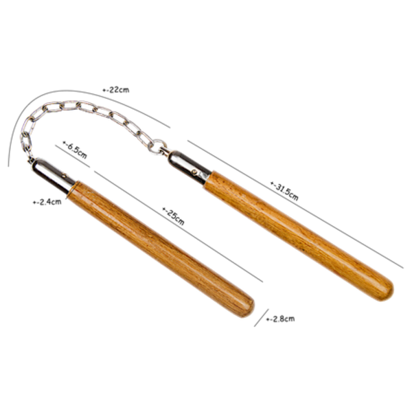 Unleash Your Inner Warrior: Tvb Brown Wood Handle Nunchunk Baton Stick - Image 6