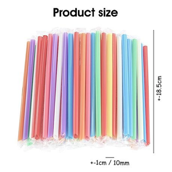 Vibrant Smoothie Straws - 200 Pack of Colourful Jumbo Straws - Image 6