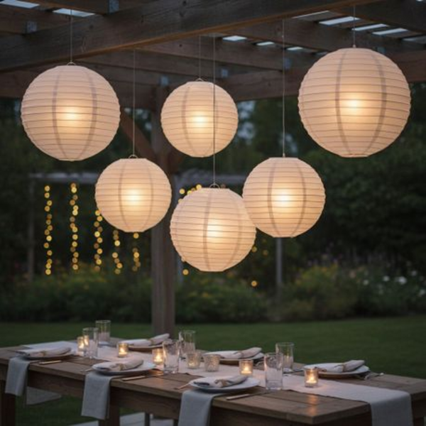 Chinese Paper Lanterns - 5 Pack - Large 40cm Round Hanging Lanterns - Image 22