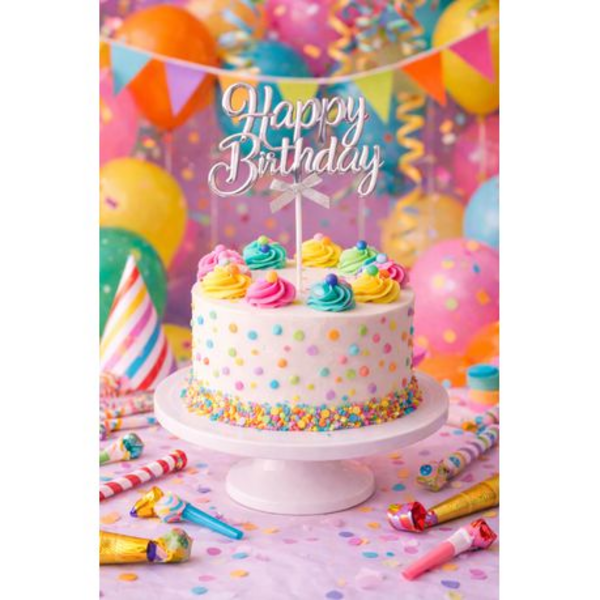 Birthday Cake 3D Decor Topper - Gold or Silver - Bday Party - Image 12