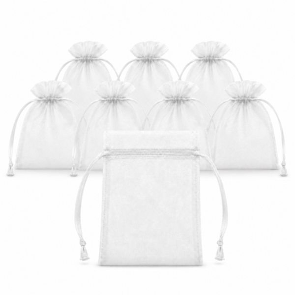 50 Organza 13cm x 18cm Bags in White, Black, Gold, Silver, Black and Red - Image 7