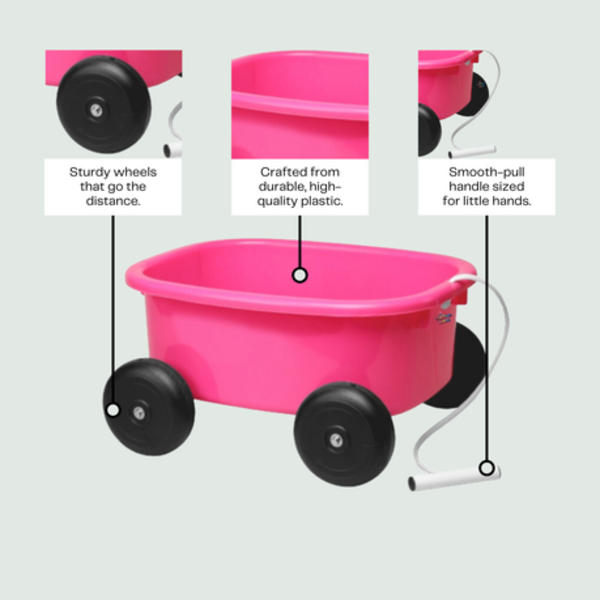 Kid's Pull Wagon: Spark Imagination & Outdoor Fun in BLUE, PINK & RED - Image 10