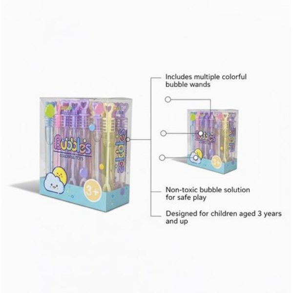 48pc Vibrant Bubble Wands with Decorative Shapes - Perfect for Celebrations - Image 4