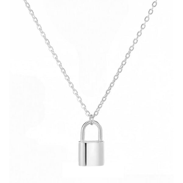 Lock Down Your Look (Literally): The Padlock Pendant Necklace That Shines! - Silver - Image 5