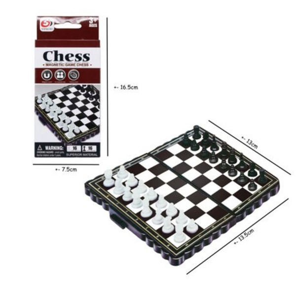 Checkmate on the Go: Magnetic Mini Foldable Travel Chess and Checkers Sets