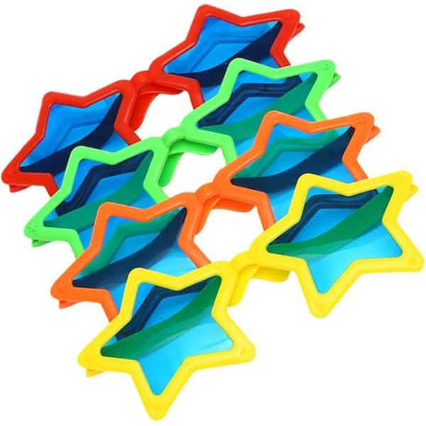 Oversized Jumbo Giant Star Shaped Glasses for Photo Props - 6 Pack