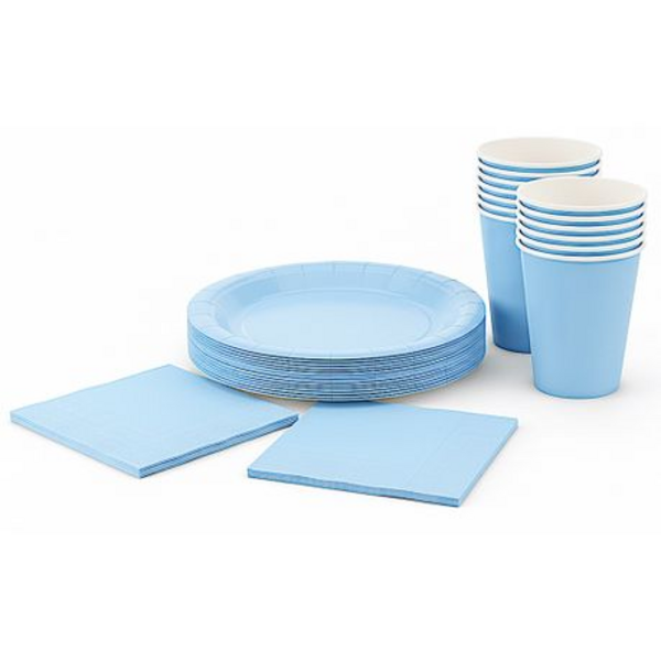 Disposable Party Set for 30 - White Paper Plates, Cups & Napkins Combo Pack - Image 20