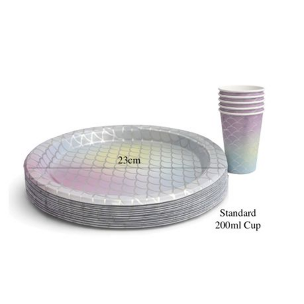 Shimmering Mermaid Shell Party Pack-40pc Disposable Tableware for 20 Guests - Image 6