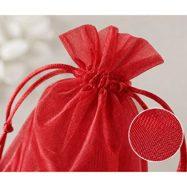 50 Organza 17cm x 23cm Bags in White, Black, Gold, Silver, Black and Red - Image 11