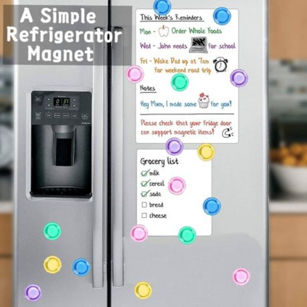 20-Pack Clear Transparent Magnetic Buttons for Refrigerator & Whiteboard