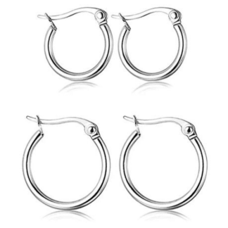 SilverStainless Steel Hoop Earrings Set - Perfectly Paired, Perfectly You!