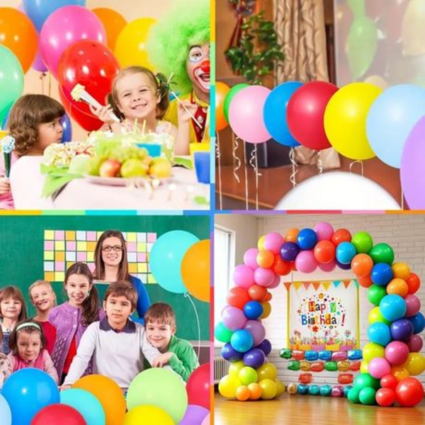 50 x Multi-Coloured 30cm Latex Balloons for Parties & Events - Image 5