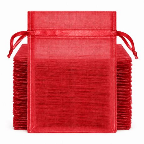 50 Organza 17cm x 23cm Bags in White, Black, Gold, Silver, Black and Red - Image 31