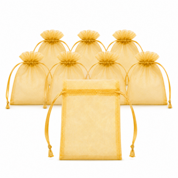 50 Organza 13cm x 18cm Bags in White, Black, Gold, Silver, Black and Red - Image 22