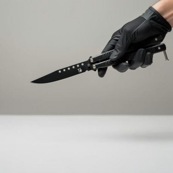 Balisong Non Trainer Butterfly Knife in Black - Flip It. Flick It. Own It. - Image 7