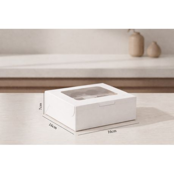 12 Pack Sturdy Cupcake Boxes with Clear Windows - Holds 4 Cupcakes per Box - Image 6
