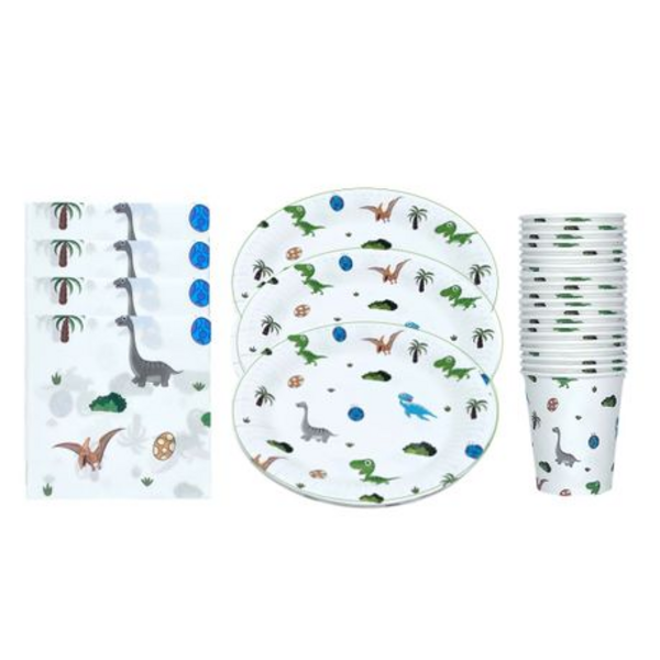 Prehistoric Party Essentials - 60-Piece Disposable Tableware Set - Image 2
