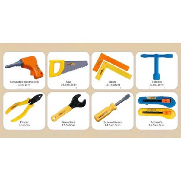 Kids' Toy Plastic Tool Set - Perfect for Little DIY Enthusiasts! - Set of 17