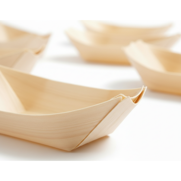 50 Pack - 9cm Disposable Pine Catering Food Trays - Image 2