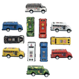 Fun on the Move with Our 12-Pack Pull Back & Go Bus Toys!