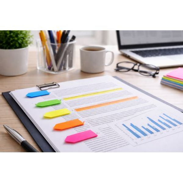 Stick Notes - 200 Count, 5 Neon Colour Arrow Page and Text Markets - Image 5