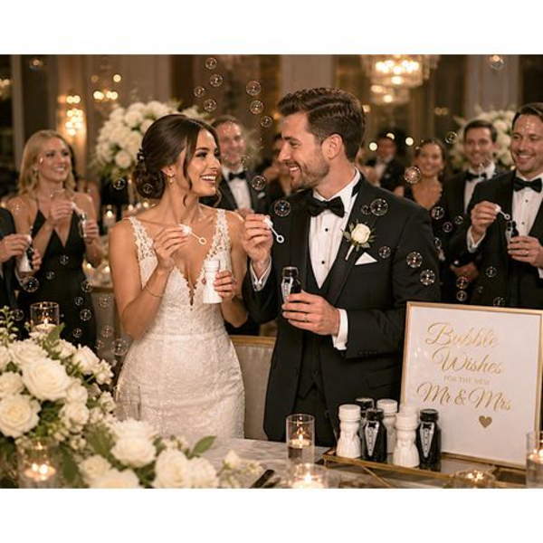 Wedding Bubble Bottles - Bride & Groom Shaped Party Favors - 24 Pack - Image 6