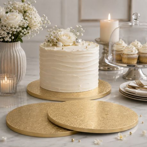 2 Pack 25cm Foil Covered Round Cake Boards - Flower Embossed - Image 36