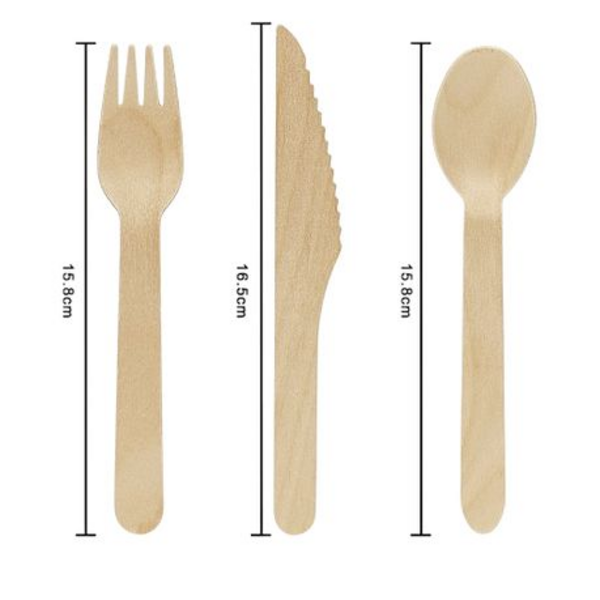 Eco-Friendly Disposable Wooden Cutlery Set - 72 Pieces - Image 8