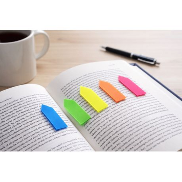 Stick Notes - 200 Count, 5 Neon Colour Arrow Page and Text Markets - Image 6