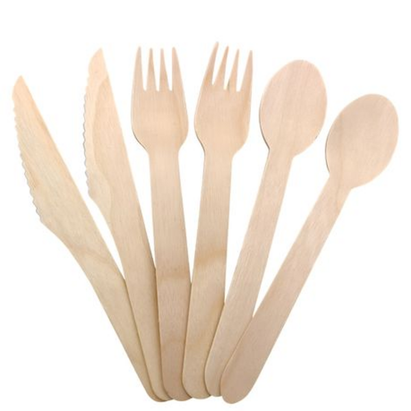 Eco-Friendly Disposable Wooden Cutlery Set - 72 Pieces - Image 3