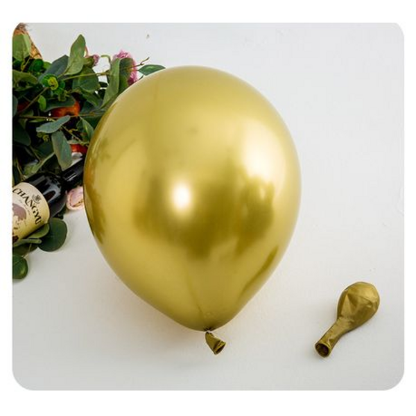 Vibrant Party Decor: 2 Packs of 6 Metallic Full Color Mixed Balloons - Image 3
