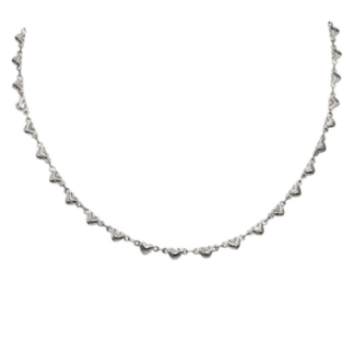 Unlock Your Heart's Desires with our Dazzling Silver Heart Linked Necklace