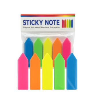 Stick Notes - 200 Count, 5 Neon Colour Arrow Page and Text Markets