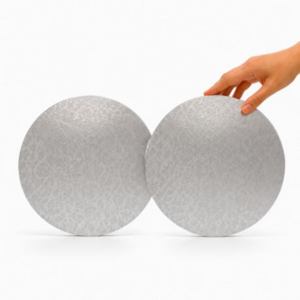 2 Pack 25cm Foil Covered Round Cake Boards - Flower Embossed - Image 2