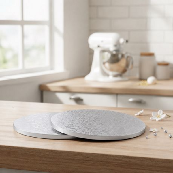 2 Pack 25cm Foil Covered Round Cake Boards - Flower Embossed - Image 19