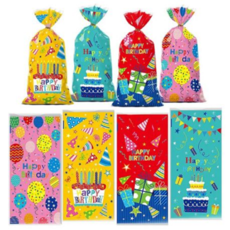 Fill, seal, and sparkle - 36Piece DIY Colourful "Happy Birthday" Candy Bags