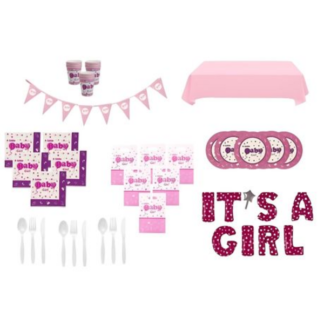 It's A Girl - 20 Guest Baby Shower Disposable Entertainment Pack