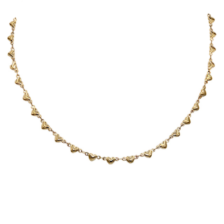 Unlock Your Heart's Desires with our Dazzling Gold Heart Linked Necklace