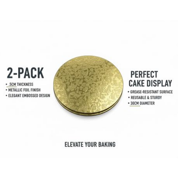 Sturdy Cake Plates Boards - Durable - Gold 30cm 2 Pack - Image 6