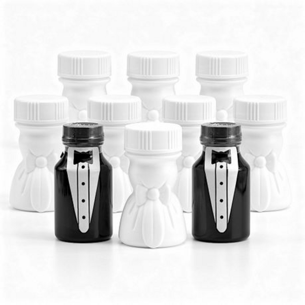 Wedding Bubble Bottles - Bride & Groom Shaped Party Favors - 24 Pack - Image 2